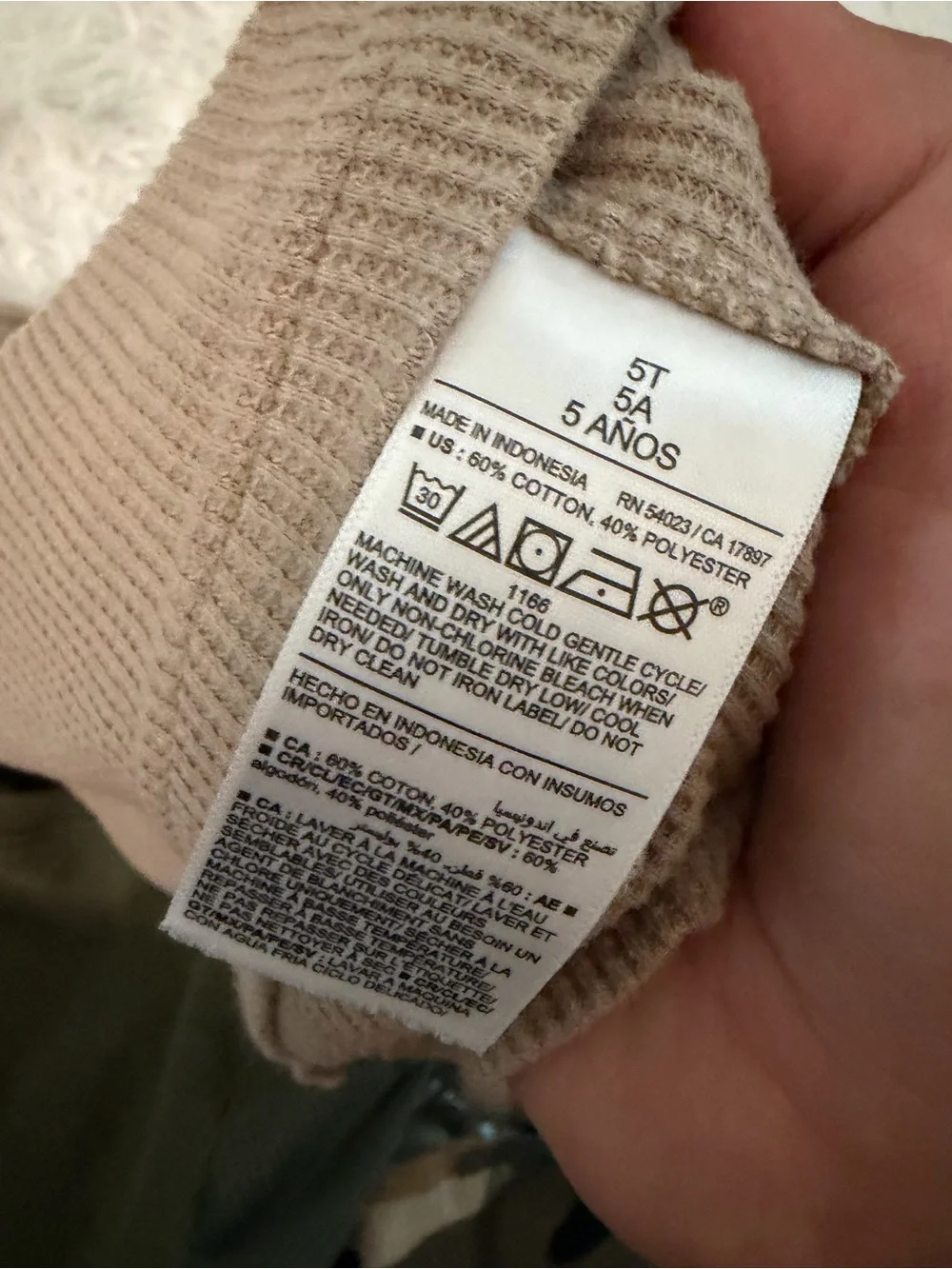 Old Navy Boys 5T Waffle Knit Long Sleeve Shirt Bundle 4 Pc Camo Neutral